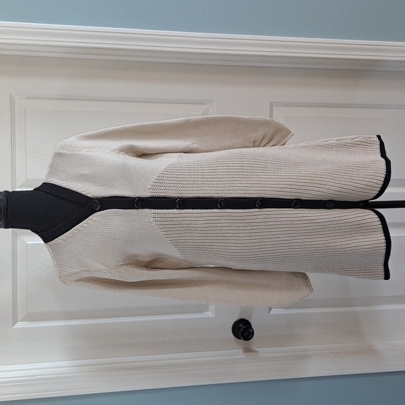 Heather B Pointelle Rib Duster Button Down Knit Slim Long Cardigan Sweater - Picture 1 of 10